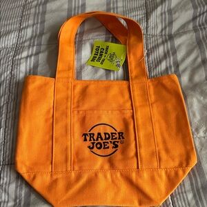 Trader Joe's ORANGE Mini Tote Brand New Tag QUICK NYC SHIPPING